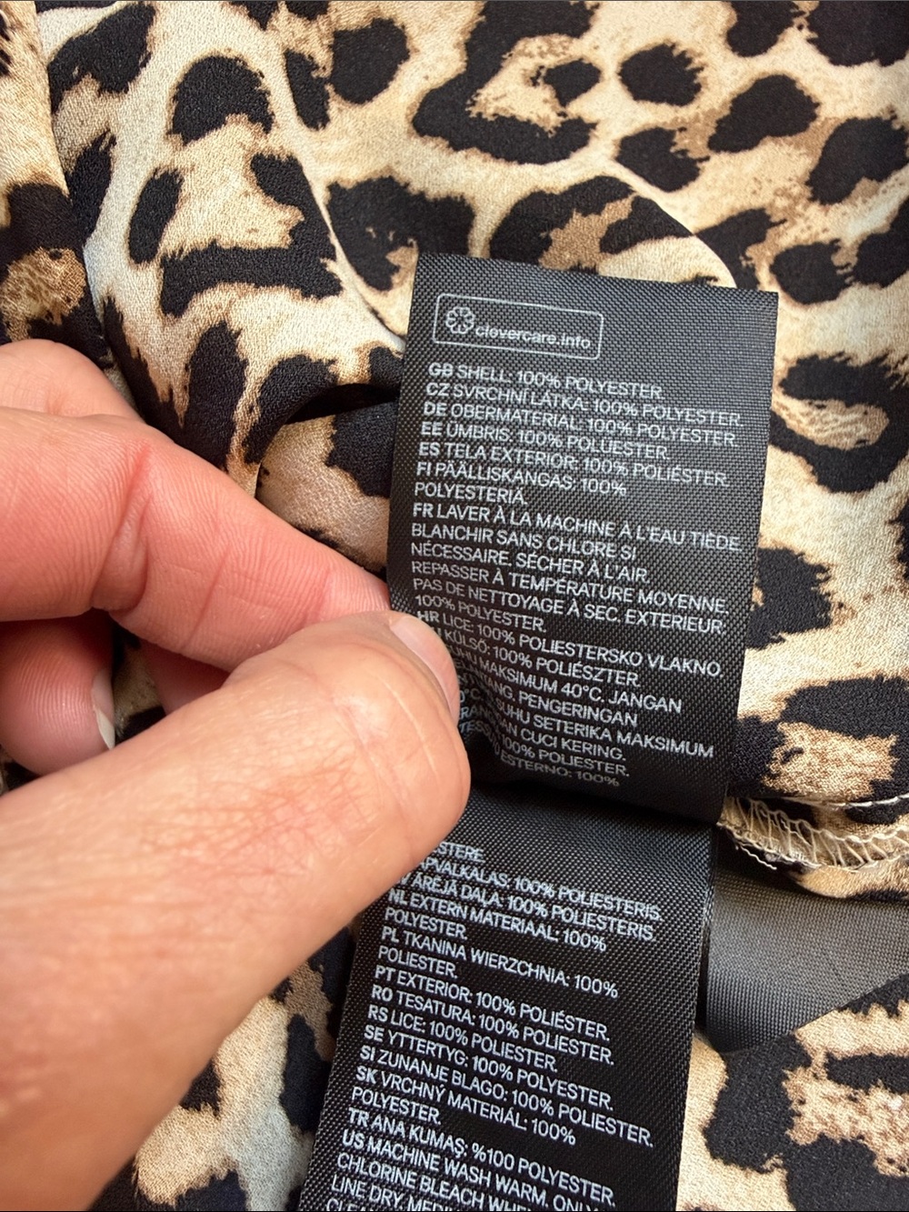 H&M Ladies Long Sleeve Leopard Print Lightweight Blouse. Size Medium - Picture 5 of 7